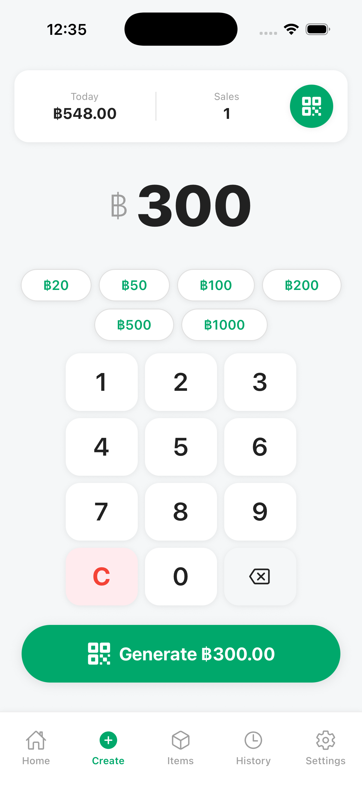 BillSnap numpad interface